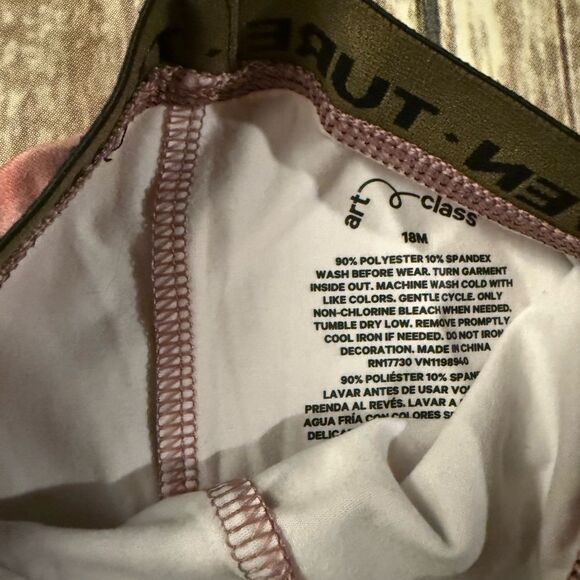 Kids Pink and Gray green forest Leggings - Picture 3 of 3